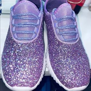 forever purple glitter shoes, size 6